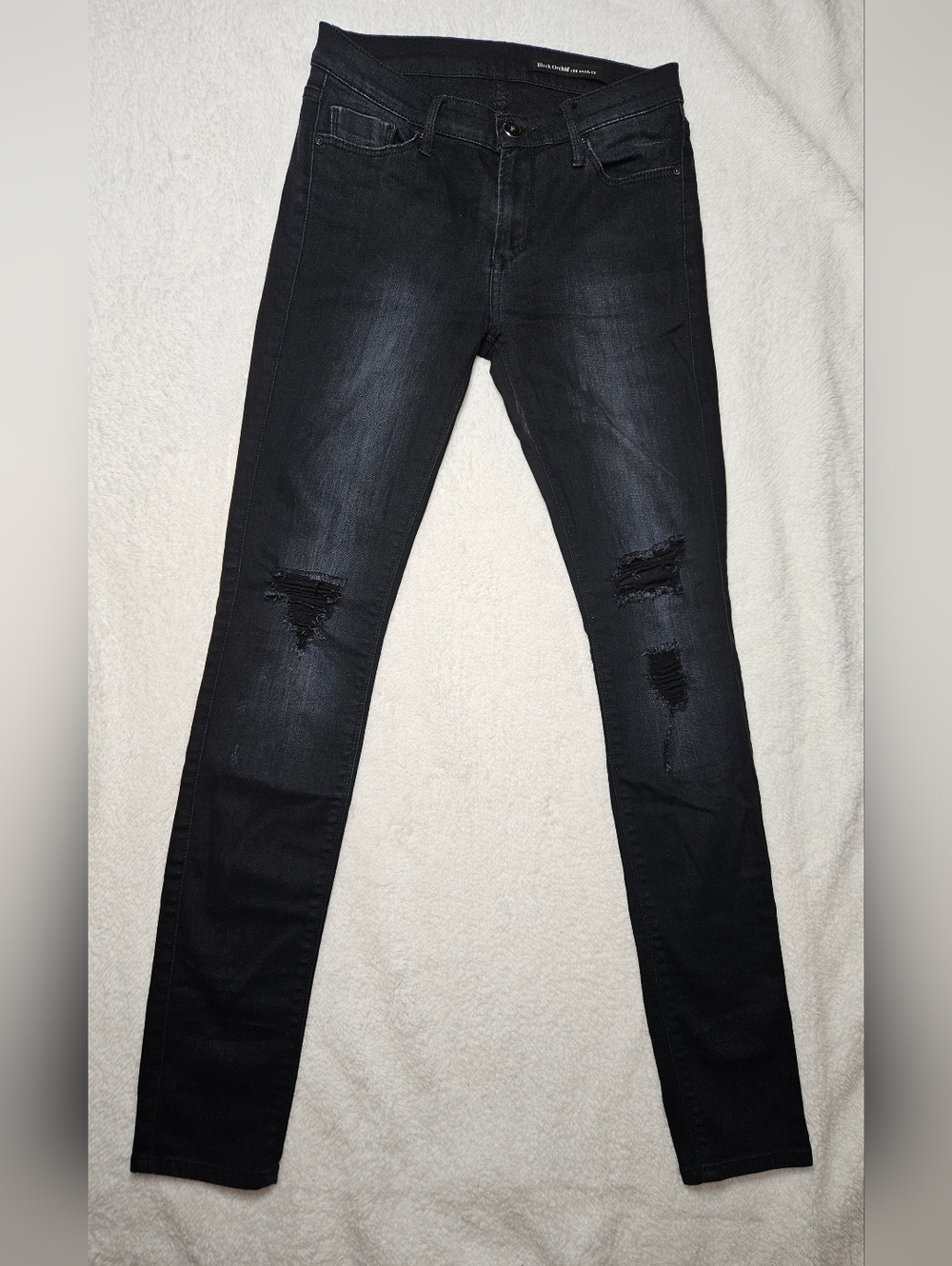 Black Orchid Black Distressed Skinny Jeans